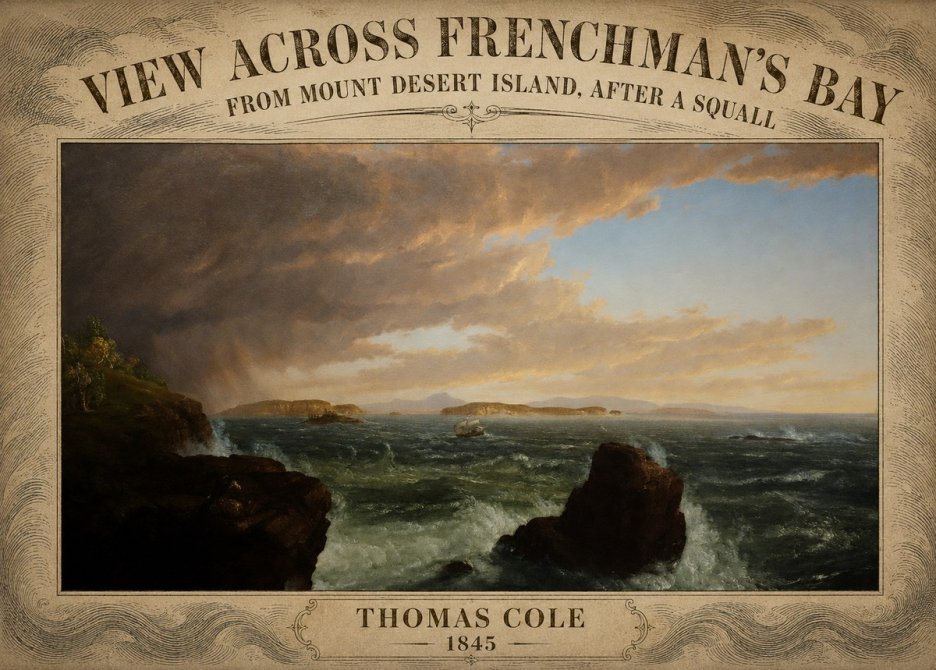 Thomas Cole View Across Frenchman's Bay from Mount Desert Island, After a Squall I No5 - Poster