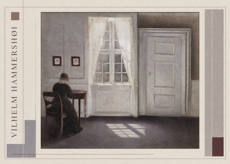 Vilhelm Hammershøi Interior with a Woman at a Table No2 - Poster