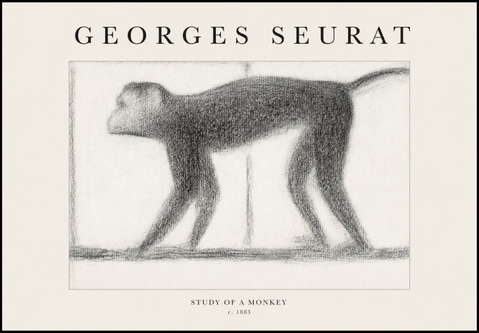 Seurat Study of a Monkey No1 - Poster