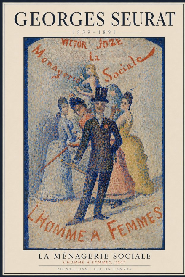 Seurat L'homme À Femmes No3 - Poster