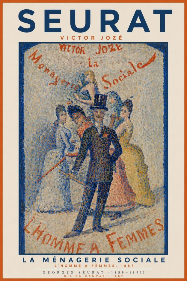 Seurat L'homme À Femmes No4 - Poster