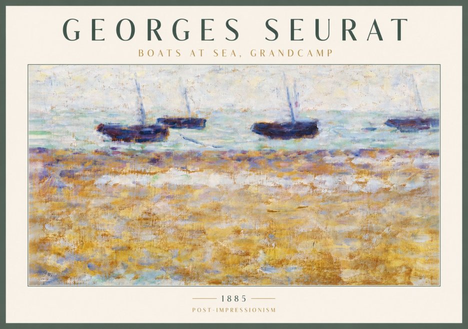 Seurat Boats at Sea, Grandcamp No5 - Poster