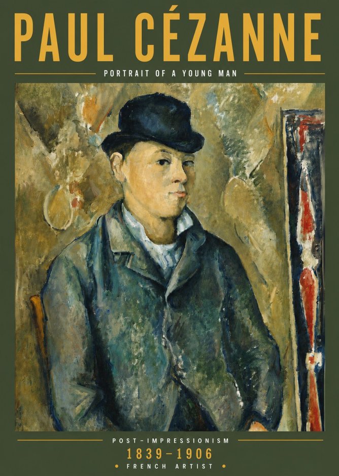 Paul Cézanne Portrait of a Young Man No6 - Poster