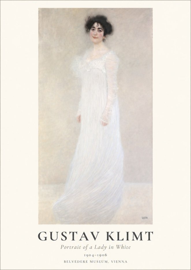 Klimt Portrait of a Lady in White No1 - Poster