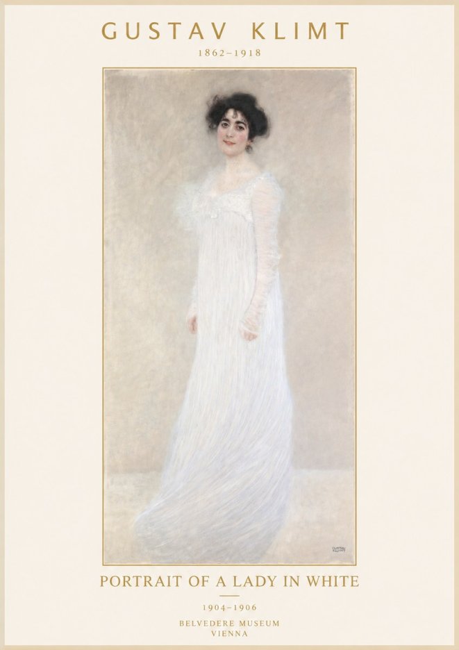 Klimt Portrait of a Lady in White No2 - Poster