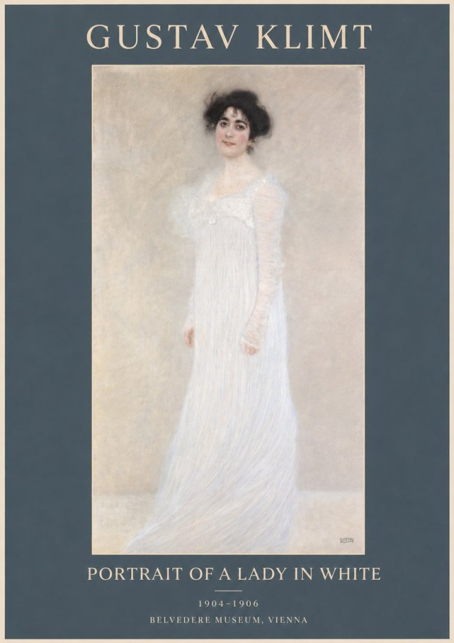 Klimt Portrait of a Lady in White No3 - Poster