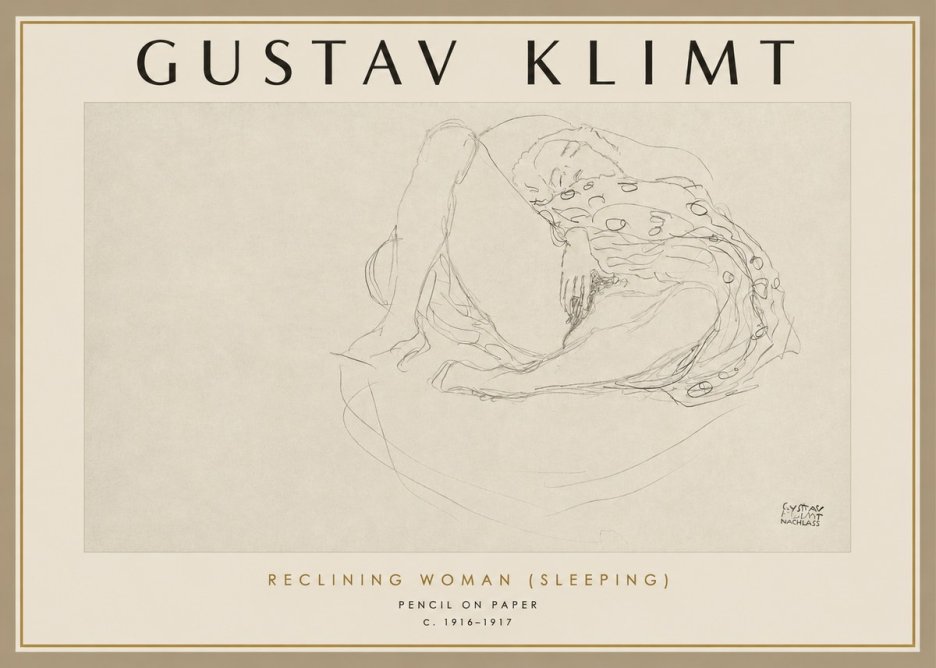 Klimt Reclining Woman (Sleeping) II No2 - Poster