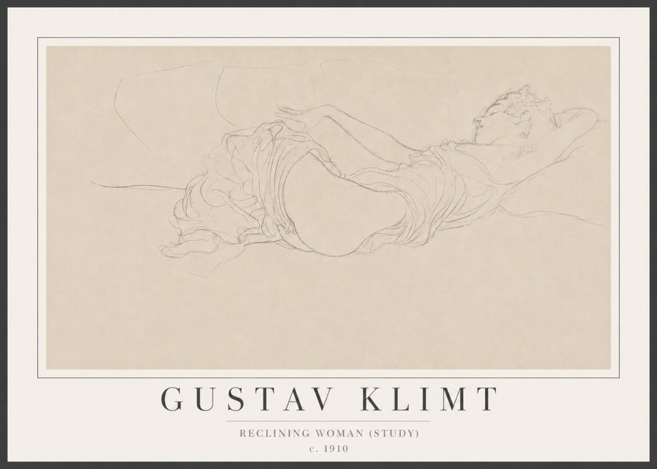 Klimt Reclining Woman (Study) No2 - Poster