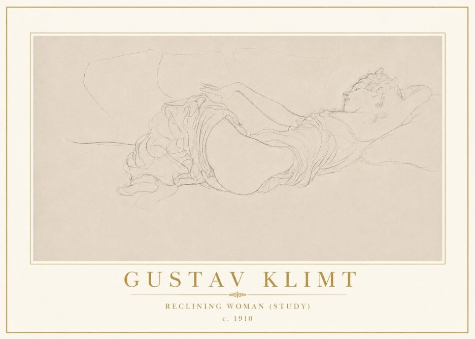 Klimt Reclining Woman (Study) No5 - Poster