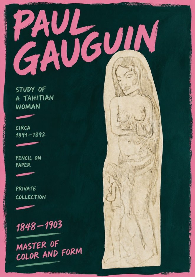 Paul Gauguin Study of a Tahitian Woman II No5 - Poster