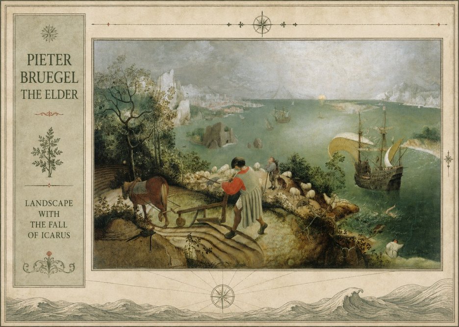Pieter Bruegel Landscape with the Fall of Icarus I No2 - Poster