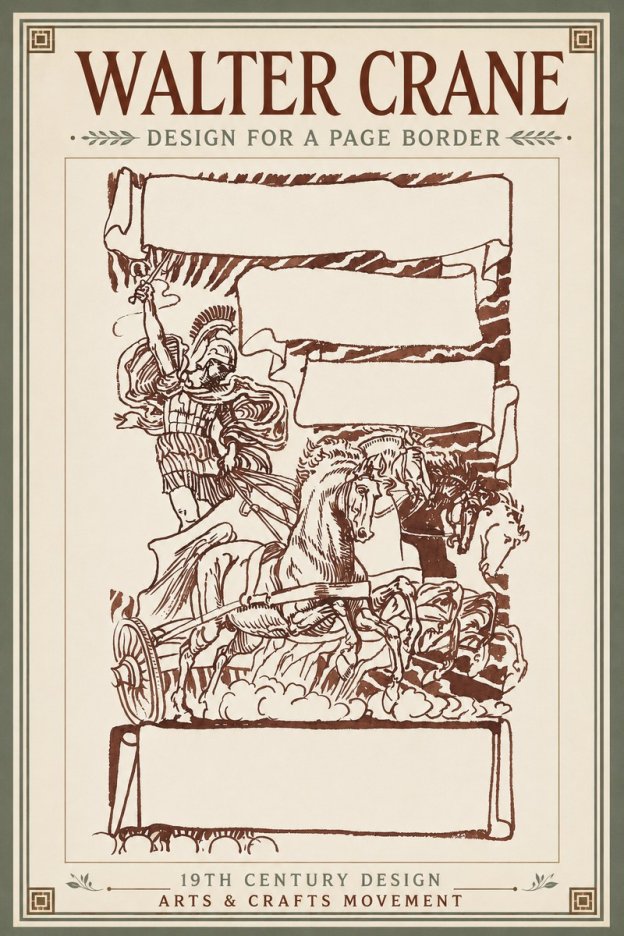Walter Crane Design for a Page Border No3 - Poster