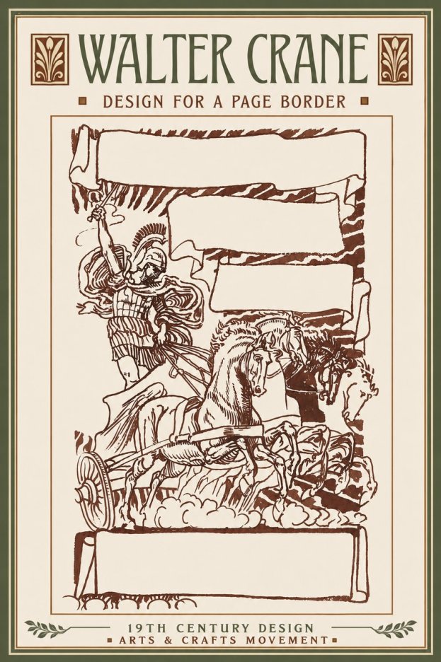Walter Crane Design for a Page Border No6 - Poster