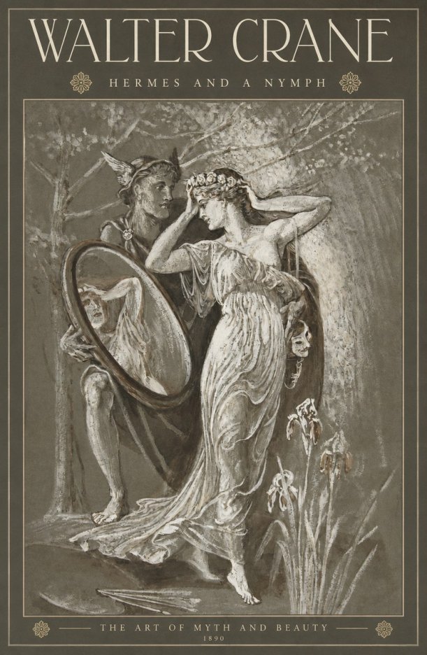 Walter Crane Hermes and a Nymph No2 - Poster
