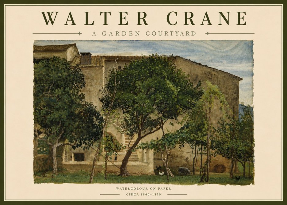 Walter Crane A Garden Courtyard No3 - Poster