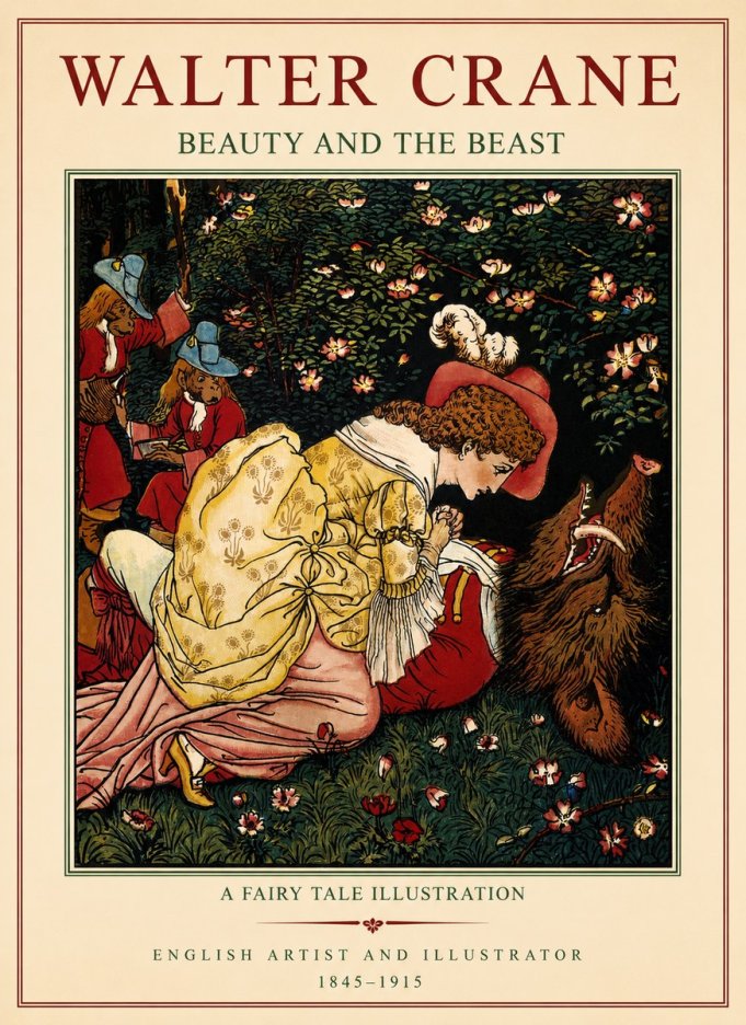 Walter Crane Beauty and the Beast No1 - Poster