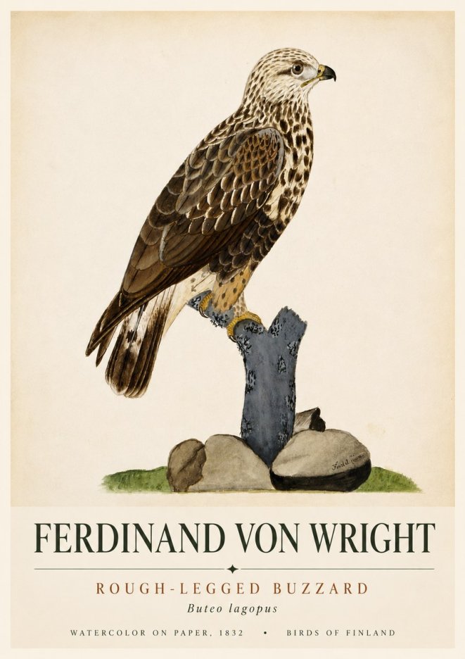 Ferdinand von Wright Rough-legged Buzzard No6 - Poster