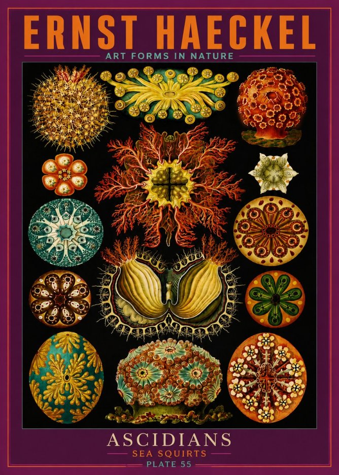 Ernst Haeckel Ascidiae — Sea Squirts No6 - Poster