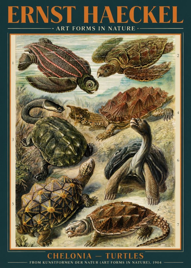 Ernst Haeckel Chelonia - Turtles No3 - Poster
