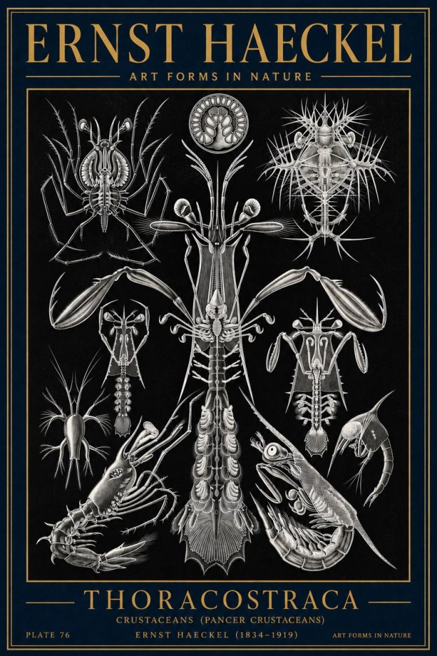 Ernst Haeckel Thoraocostraca - Crustaceans - Plate 76 No4 - Poster