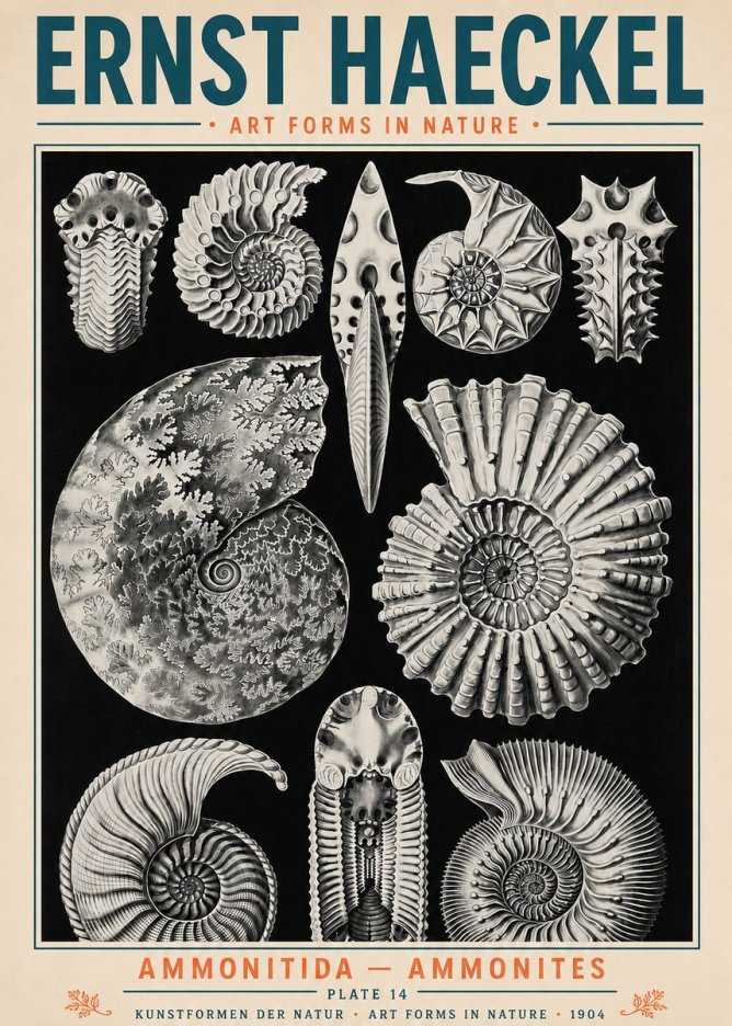 Ernst Haeckel Ammonitida - Ammonites No5 - Poster