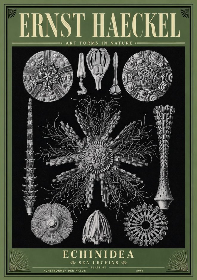 Ernst Haeckel Echinidea Sea Urchins No6 - Poster