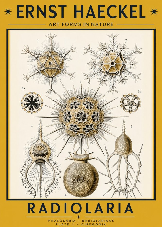 Ernst Haeckel Radiolaria - Plate 1 - Ciregonia No2 - Poster