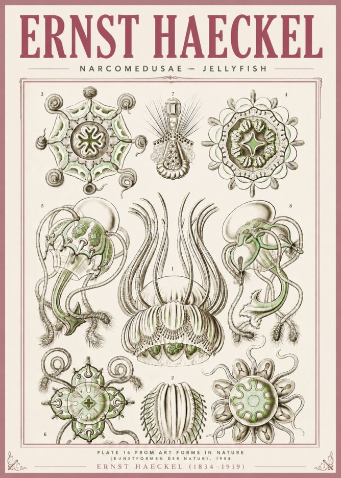 Ernst Haeckel Narcomedusae - Jellyfish No4 - Poster