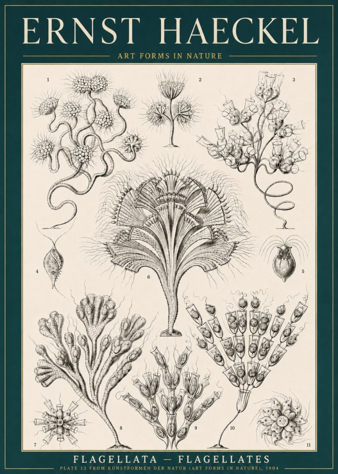 Ernst Haeckel Flagellata - Flagellates No3 - Poster