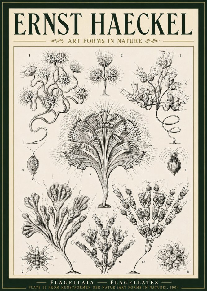 Ernst Haeckel Flagellata - Flagellates No5 - Poster