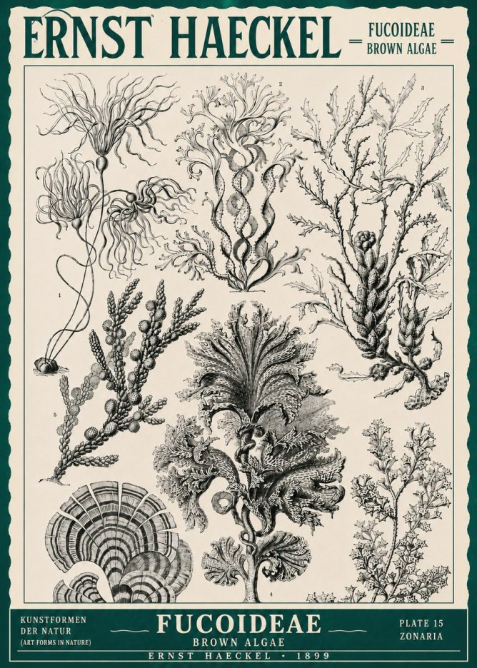 Ernst Haeckel Fucoideae - Brown Algae No3 - Poster
