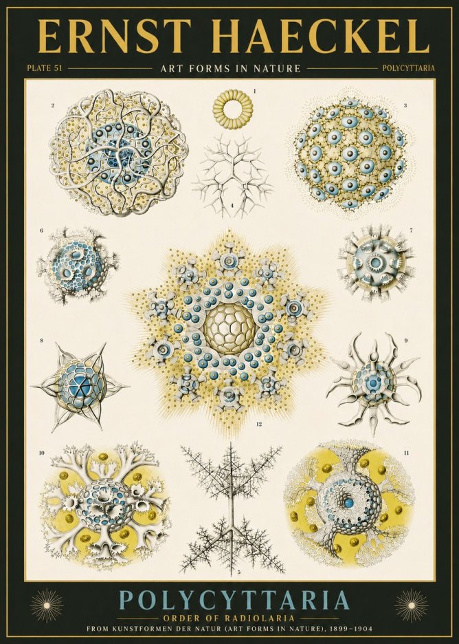 Ernst Haeckel Polycyttaria – Order of Radiolaria No6 - Poster