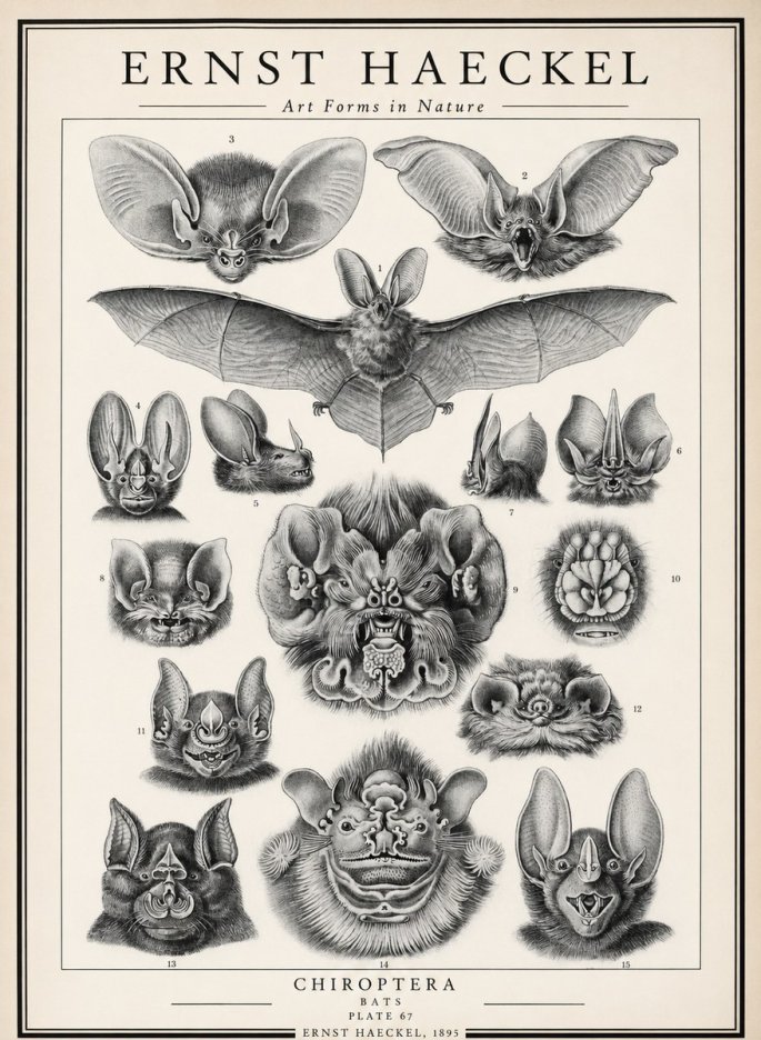 Ernst Haeckel Chiroptera Bats No3 - Poster