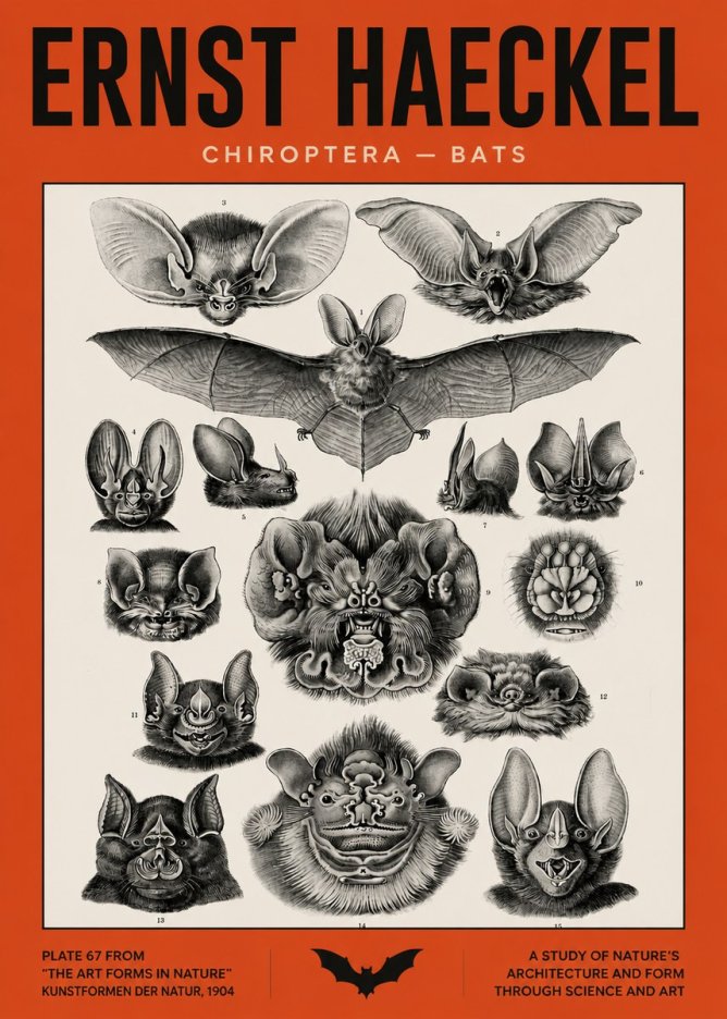 Ernst Haeckel Chiroptera Bats No5 - Poster