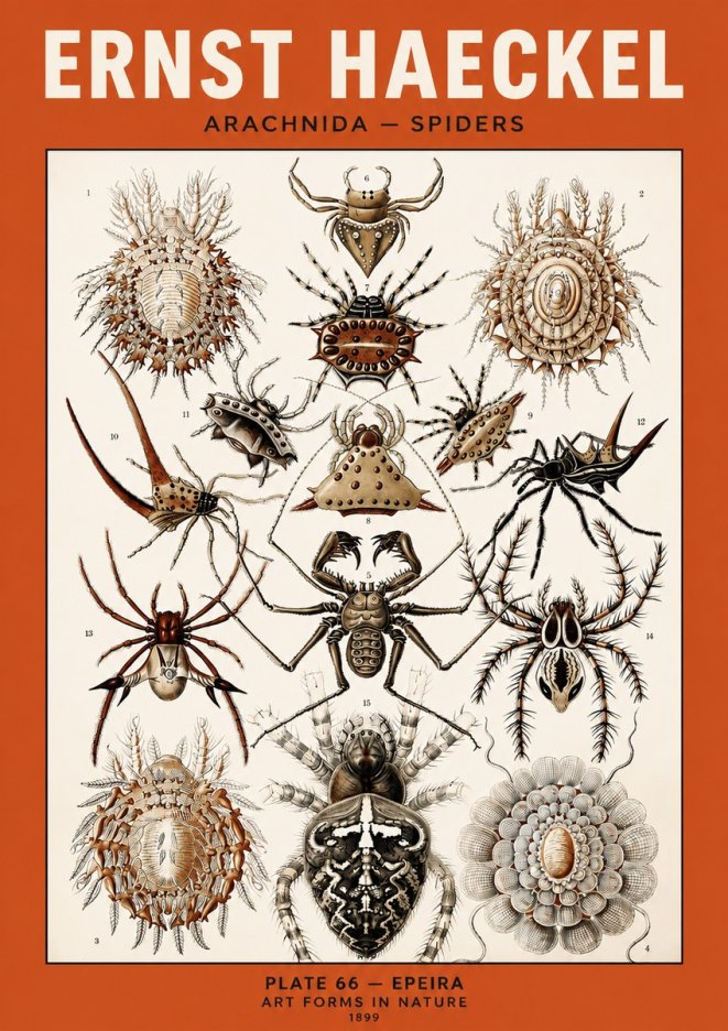 Ernst Haeckel Arachnida — Spiders No5 - Poster