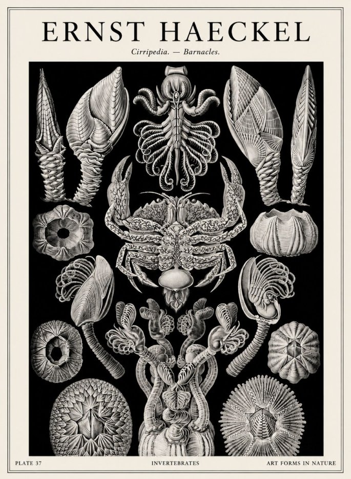 Ernst Haeckel Cirripedia Barnacles No4 - Poster