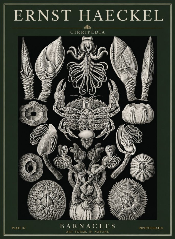 Ernst Haeckel Cirripedia Barnacles No6 - Poster