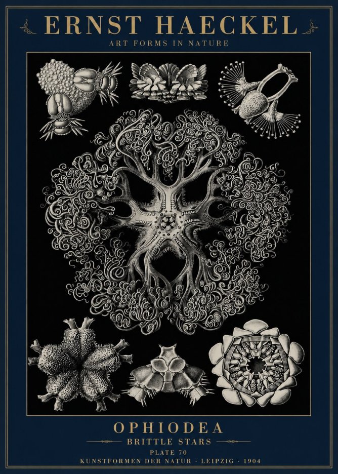 Ernst Haeckel Ophiodea - Brittle Stars II No6 - Poster