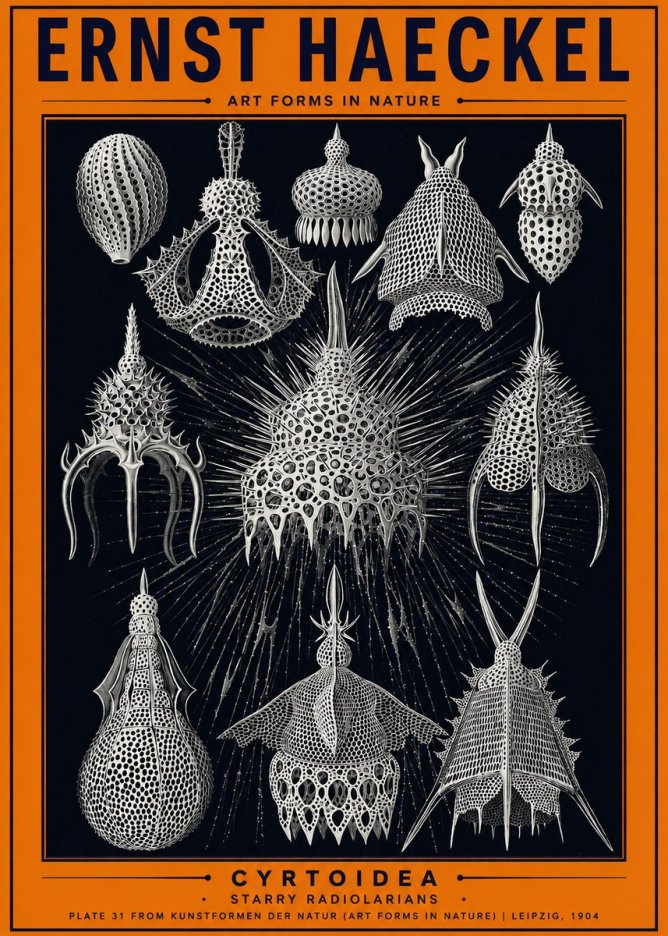 Ernst Haeckel Cyrtoidea - Starry Radiolarians No2 - Poster