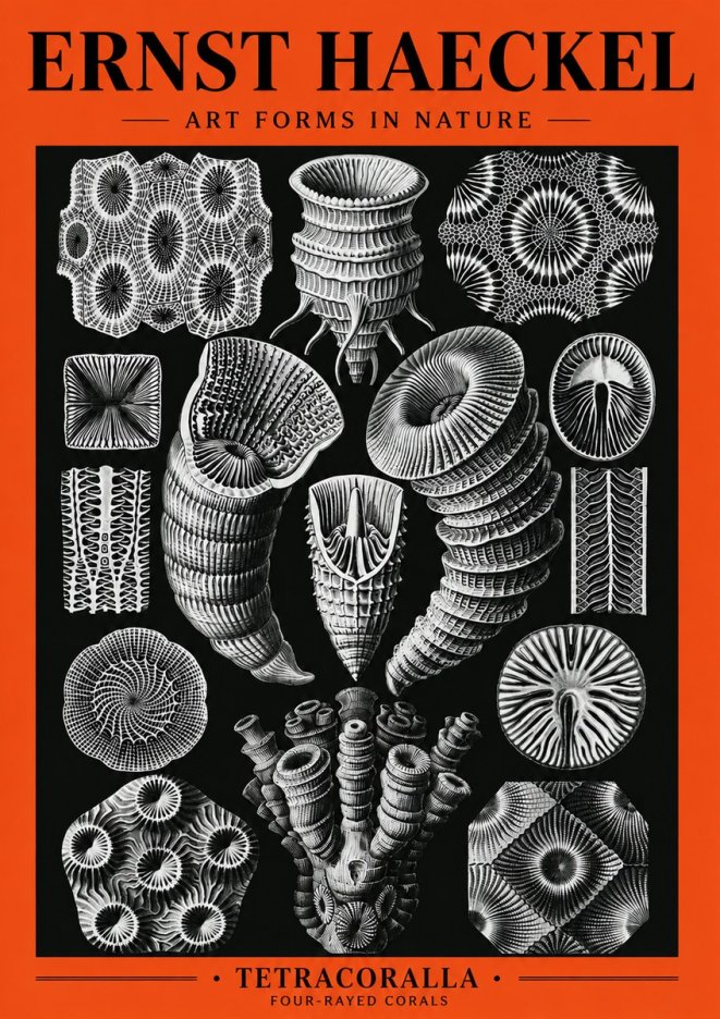Ernst Haeckel Tetracoralla - Four-rayed Corals No5 - Poster