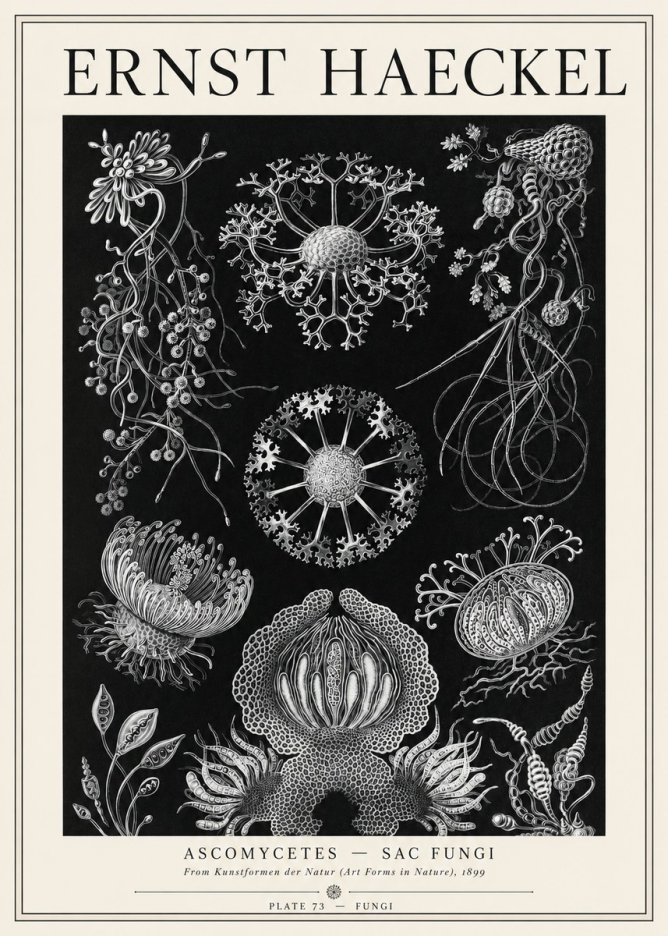 Ernst Haeckel Ascomycetes — Sac Fungi No1 - Poster