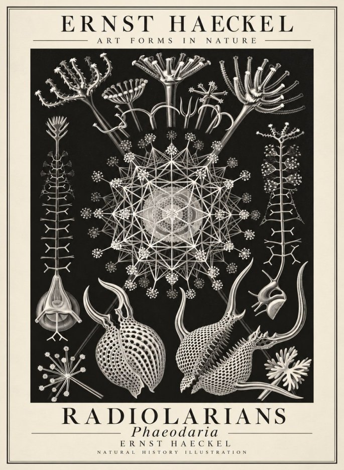 Ernst Haeckel Phaeodaria Radiolarians - Plate 61 No3 - Poster