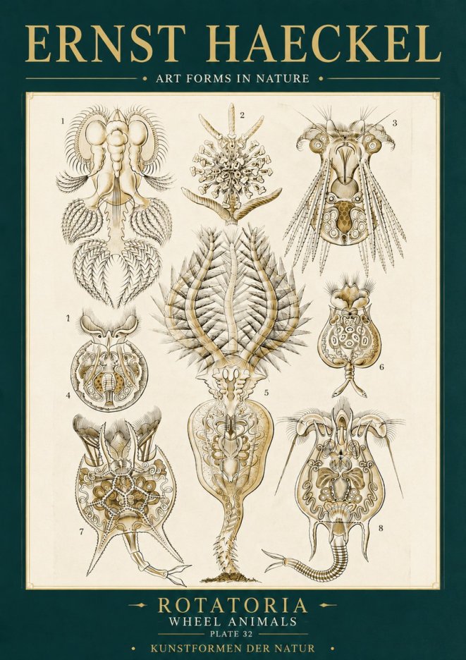 Ernst Haeckel Rotatoria - Wheel Animals No6 - Poster