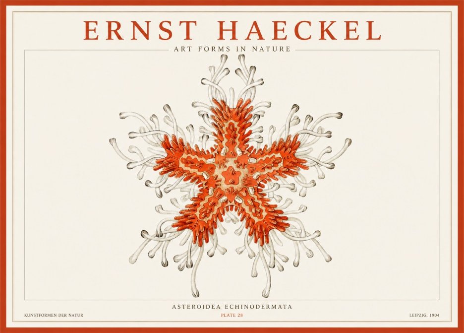 Ernst Haeckel Asteroidea Echinodermata Plate 28 No1 - Poster