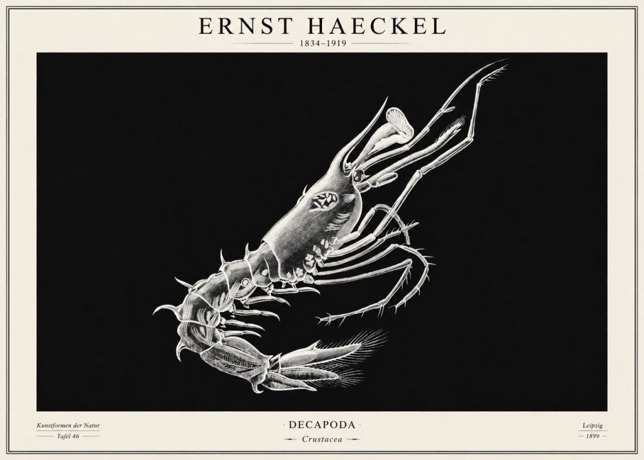 Ernst Haeckel Decapoda the Crustaceans No2 - Poster