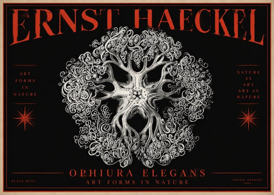 Ernst Haeckel Ophiuroidea Sea Tree - Deep Sea No4 - Poster