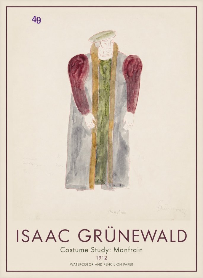 Isaac Grünewald Costume Study: Manfrain No1 - Poster