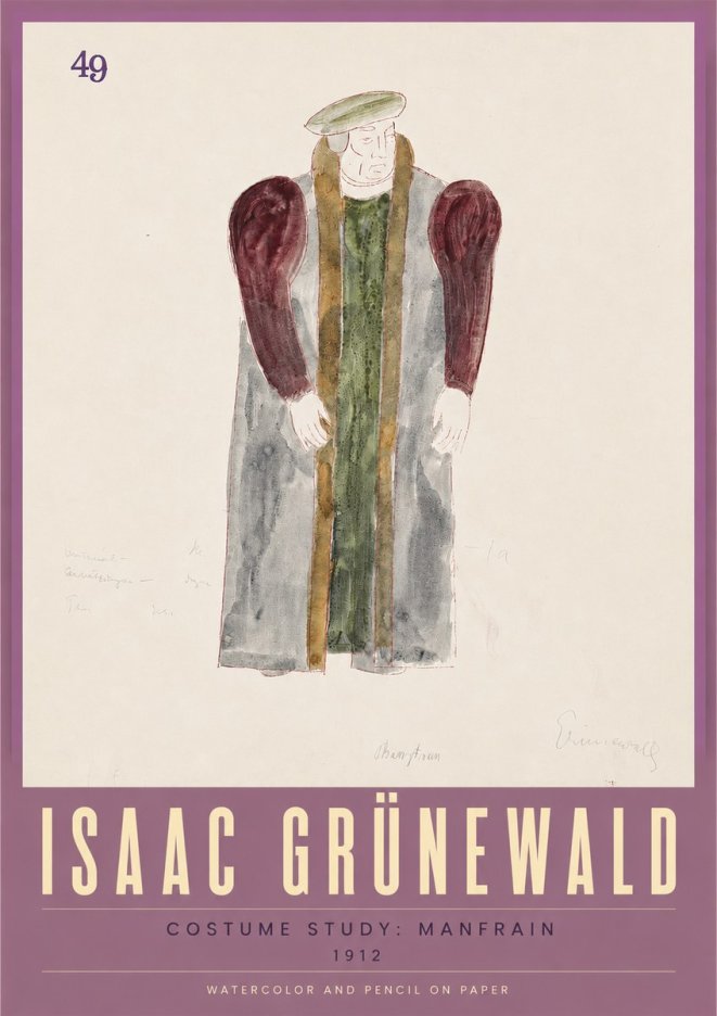 Isaac Grünewald Costume Study: Manfrain No3 - Poster