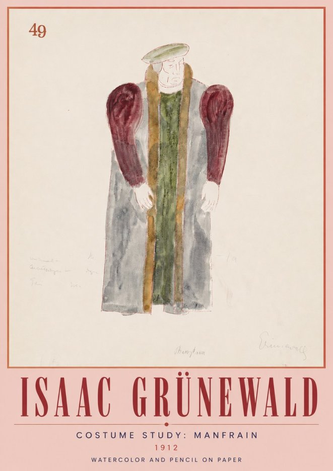 Isaac Grünewald Costume Study: Manfrain No5 - Poster