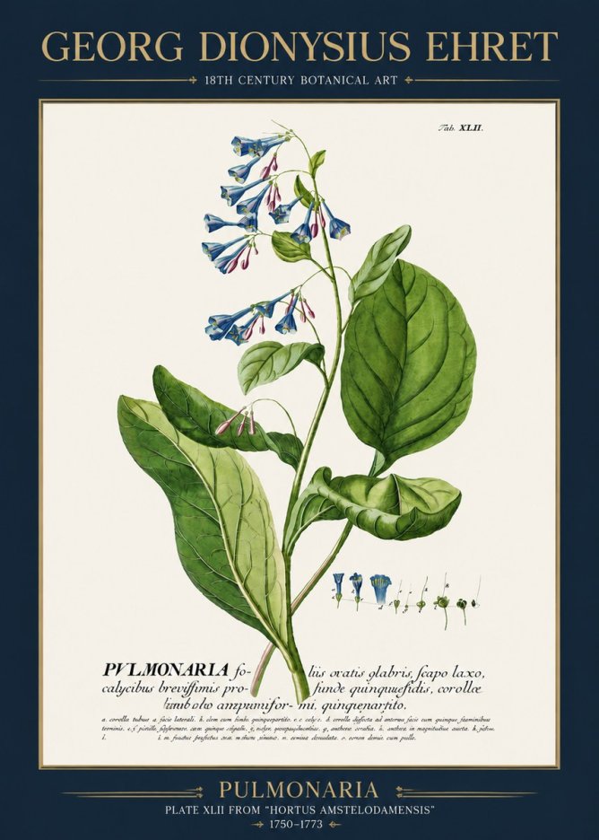 Georg Dionysius Ehret Pulmonaria No3 - Poster